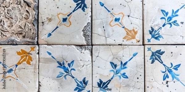 Obraz Decorative Tiles, Ornate Pattern, Historical Flooring tile pattern