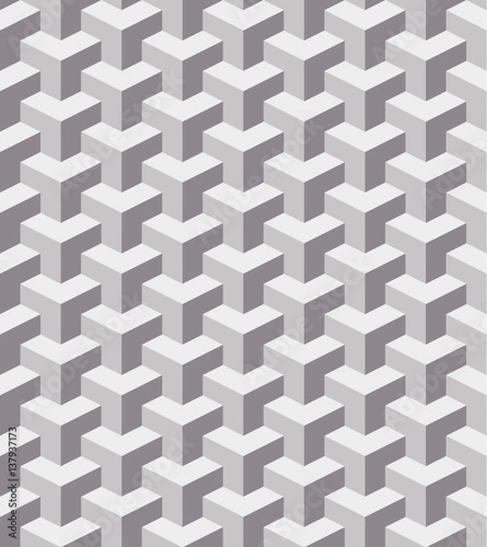 Fototapeta Seamless geometrical pattern with gray shapes
