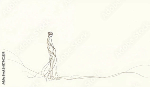 Fototapeta elegant line art vector, Generative AI