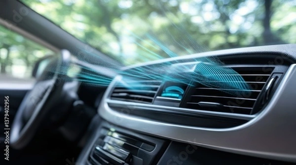 Obraz Refreshing Car Air Conditioning System: Cool Breeze, Clean Air