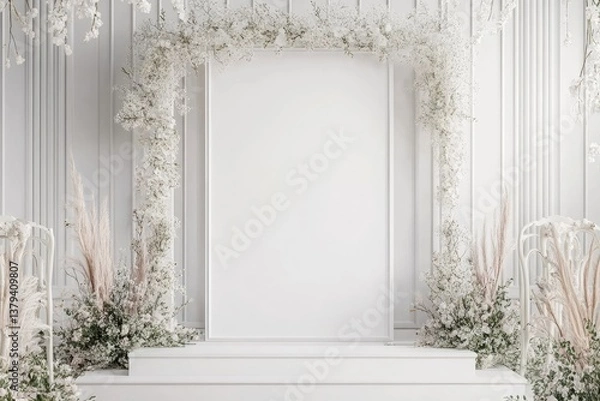 Fototapeta High Resolution Visual of Wedding Welcome Signs Mockup