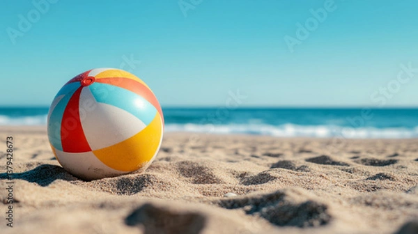 Fototapeta beach ball on the beach