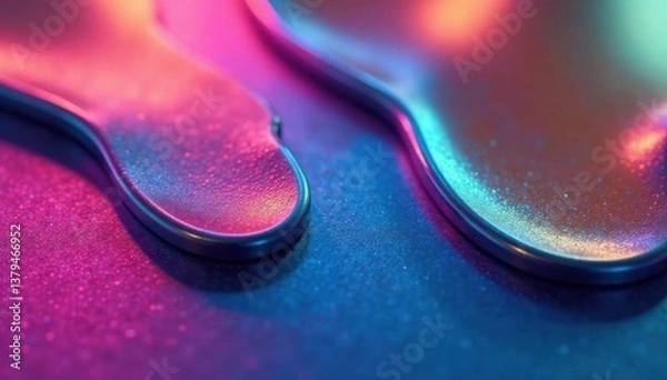 Fototapeta Modern gradient design elements on metallic surface, abstract, design, modern