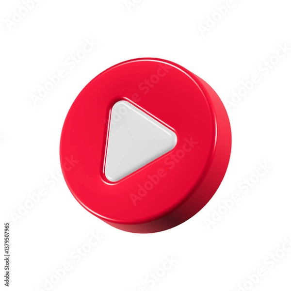 Fototapeta play button 3d rendering icon realistic