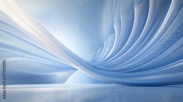 Fototapeta Abstract Light Blue Fabric Drapery