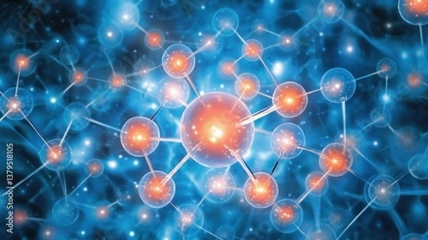 Obraz Molecular Structure: A Microscopic Universe of Atoms and Bonds