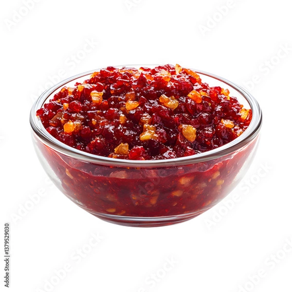 Fototapeta Cranberry Orange Relish Isolated on Transparent Background