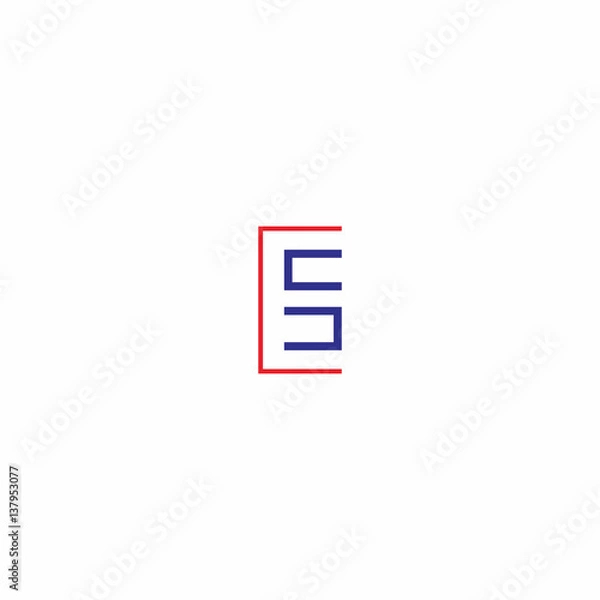 Fototapeta Letter E and S Logo Vector