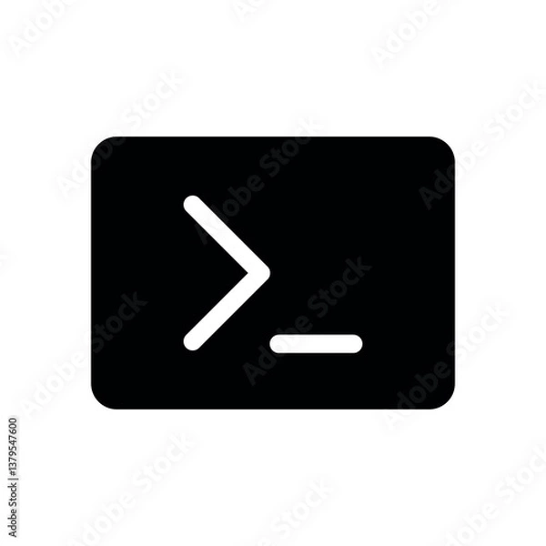 Obraz Terminal Windows Icon. Code, Access. Computer Coding Elements.      