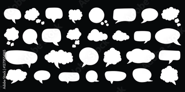 Fototapeta Collection of empty speech bubbles. Comic speech bubble. Retro empty comic bubble. Vector illustration