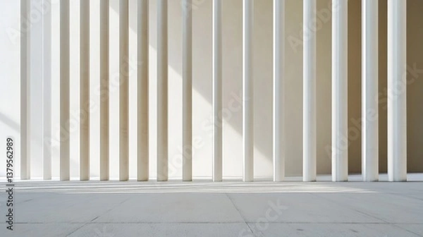 Fototapeta minimalistic image depicting stark lines of prison bars against neutral or plain background