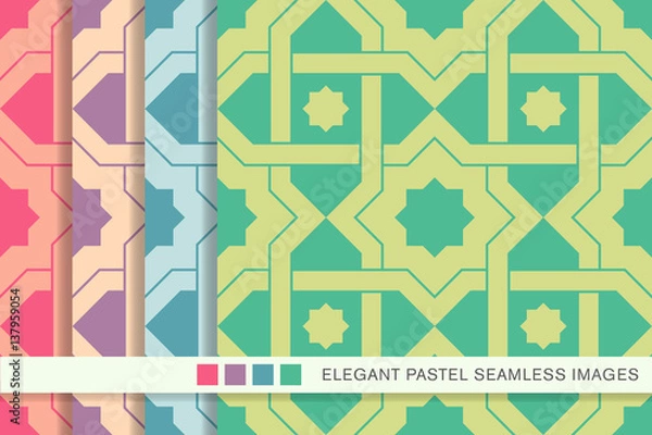 Fototapeta seamless pastel background set cross star frame