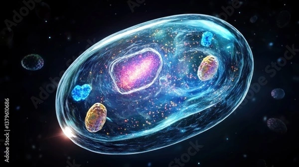 Obraz Microscopic Universe: A Cell's Intricate Wonders