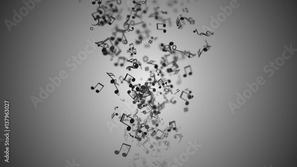 Obraz Abstract Background with Colorful Music notes.