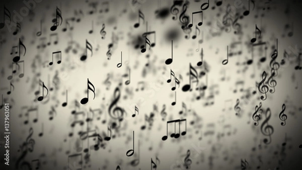 Fototapeta Abstract Background with Colorful Music notes.