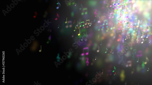 Obraz Abstract Background with Colorful Music notes.