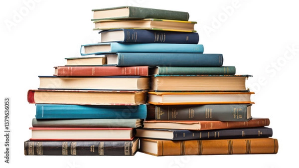 Fototapeta Stack of books png stacked books png pile of books png reading books png transparent background image