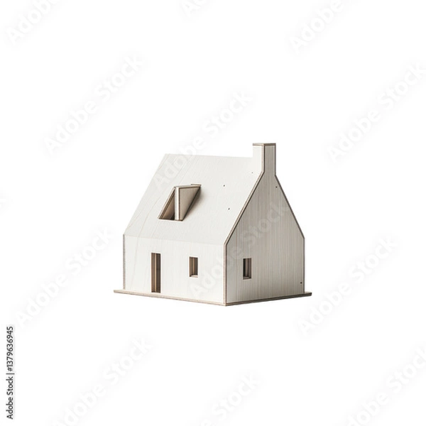 Obraz Minimalist Model House Front View for Architectural Design Projects