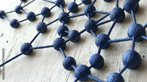 Obraz Abstract Network Visualization Blue Spheres Connected by Lines