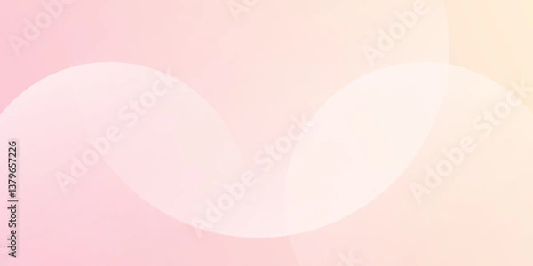Fototapeta Simple pastel pink and yellow color banner background. Circle, geometric special effects.