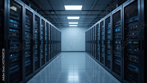 Fototapeta High-Tech Data Center Overview