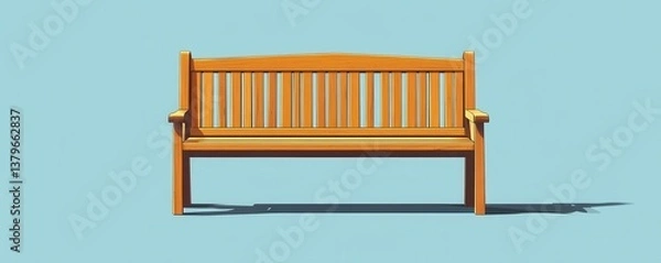 Fototapeta Faded wooden bench flat design front view peaceful theme animation Complementary Color Scheme