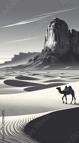 Obraz camel in dessert