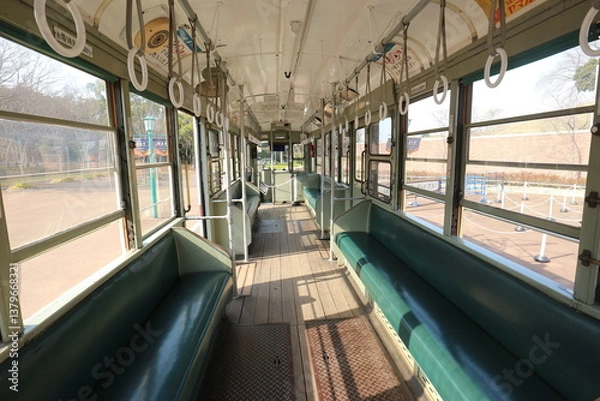 Obraz 古い路面電車の車内