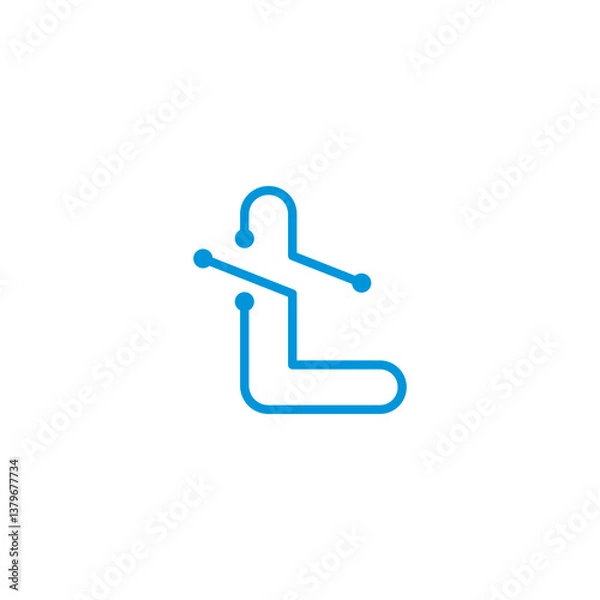 Obraz Circuit Letter L Logo 002