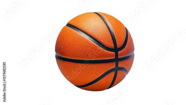 Obraz High-detailed basketball isolated on a white background perfect for sports design and digital artwork available in PNG format