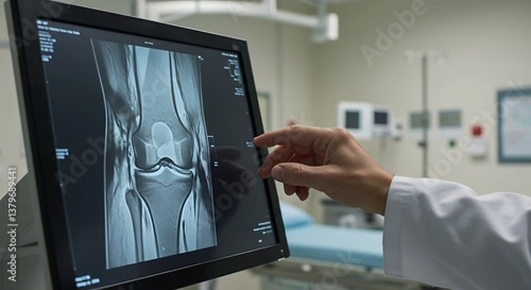 Obraz Doctor Reviewing X-Ray on Screen