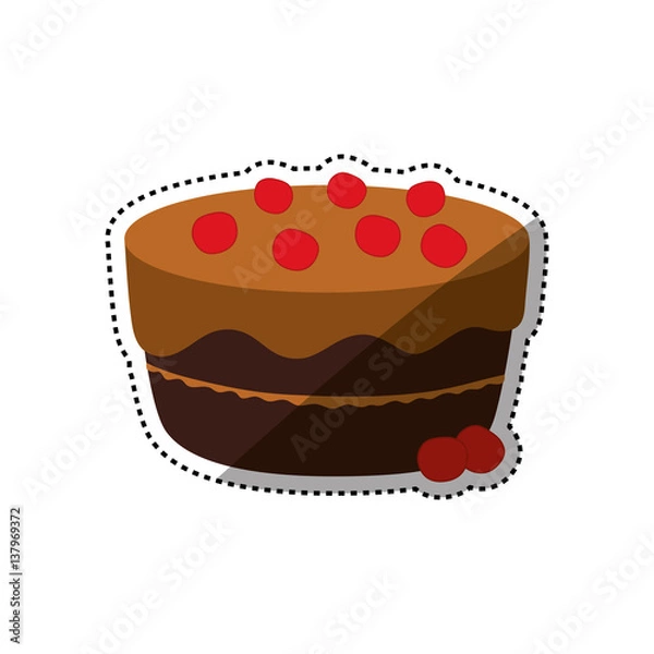 Obraz Delicious birthday cake icon vector illustration graphic design