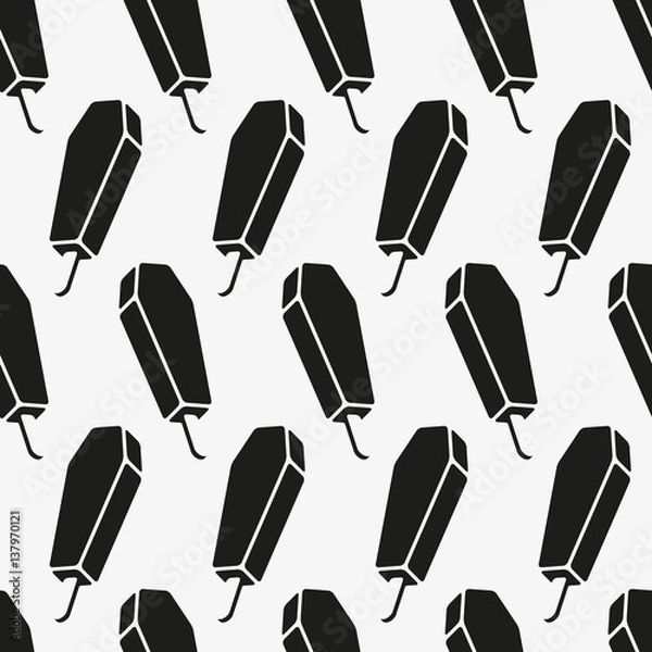 Fototapeta seamless pattern, repeating element coffin on a stick