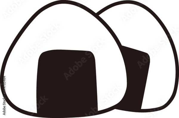 Fototapeta シンプルなおにぎりのイラスト
