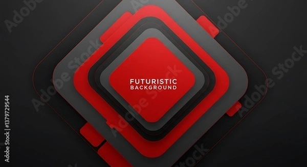 Fototapeta Crimson Core AI Generated