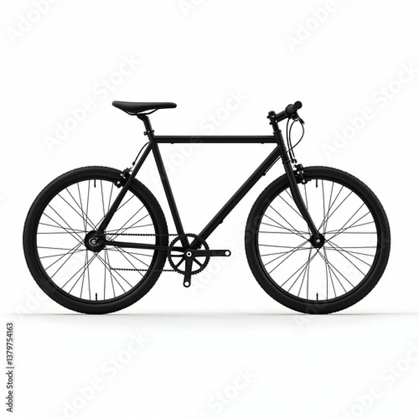 Fototapeta Simple Bicycle with Frame and Wheels Ready for a Smooth Ride