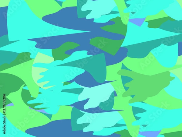Fototapeta Beautiful of Colorful Art Green and Blue, Abstract Modern Shape. Image for Background or Wallpaper