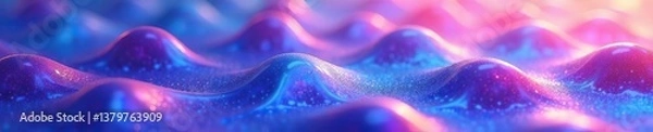 Fototapeta 3D iridescent background with vibrant waves in various colors,  modern,  pattern
