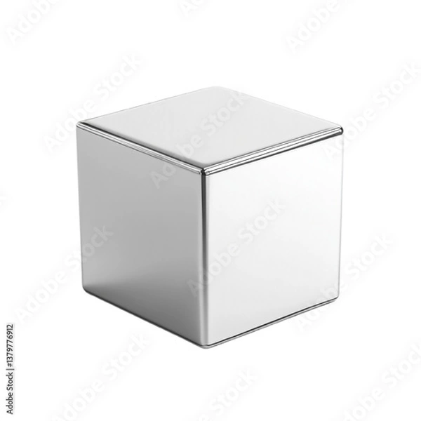 Fototapeta Silver Cube Minimalist Design Product Mockup