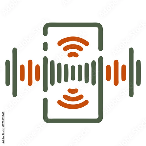 Fototapeta Face Scan Verification Icon with Glasses in Minimalist Style  