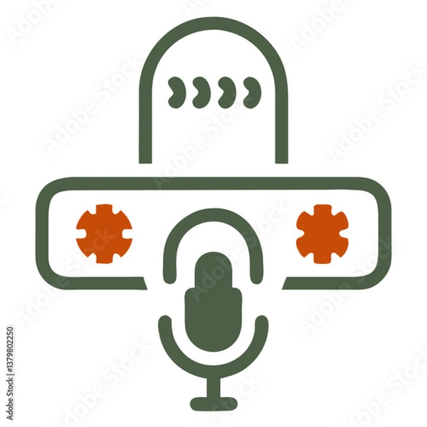 Fototapeta Voice Scan Verification Icon with Glasses in Minimalist Style  