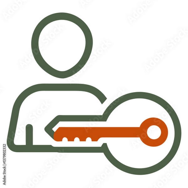 Fototapeta Face Scan Verification Icon with Glasses in Minimalist Style  