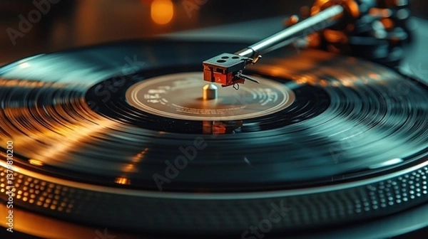 Obraz Spinning vinyl record player