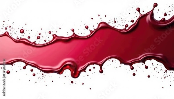 Obraz Deep crimson red wine splash on white backdrop, ruby, vineyard, dripping