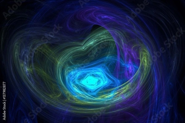 Fototapeta  3D rendering abstract fractal light background