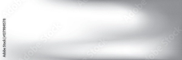 Fototapeta Abstract white and gray gradient background with dot pattern, halftone effect. Vector illustration.