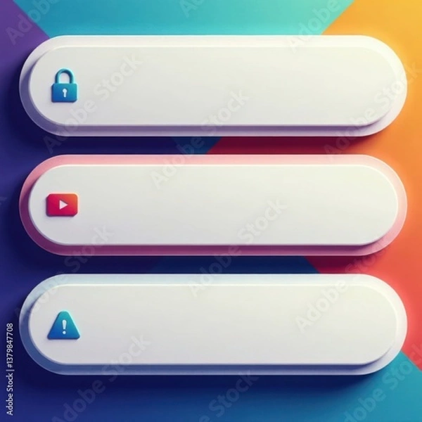 Obraz Vector neomorphism design for white subscribe buttons , technology, vector, icons