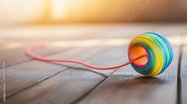 Fototapeta circle, design, rainbow, color, wood, colorful, illustration, vector, pattern, wooden, texture, concept, art, wallpaper, wave, line, decoration, frame, backdrop, round, symbol
