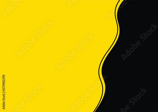 Fototapeta Elegant black and yellow abstract wave background vector