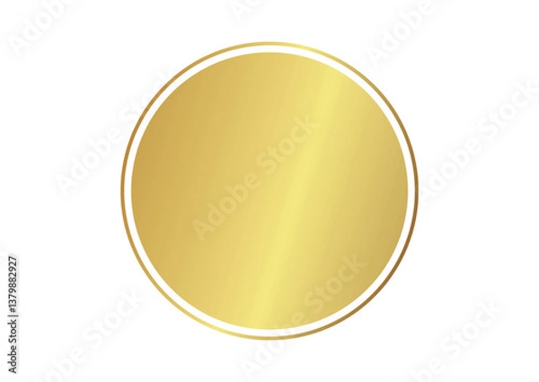 Obraz Elegant gold circle frame – luxury hand-drawn round border for invitations, logos, and minimalist design projects